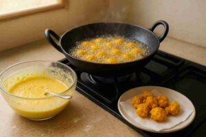 motichur laddo cooking in my home kiitchen